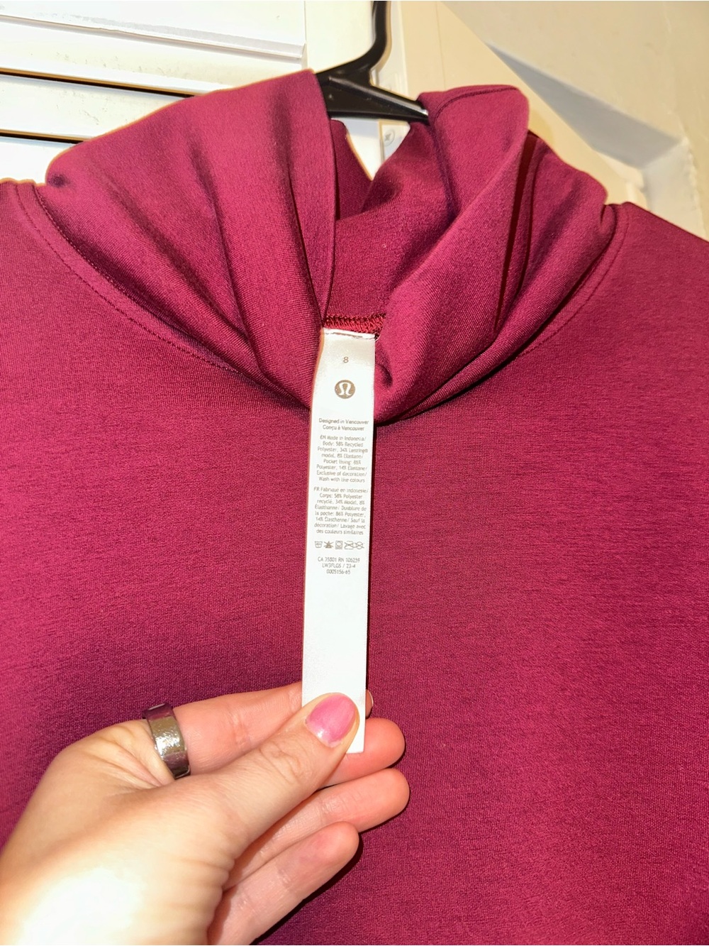 lululemon athletica Women's Funnel Neck Sweater - Berry Plum - Picture 5 of 5